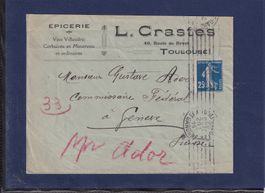 Epicerie L. Crastes Toulouse - 1914 - Genève M. G. Ador