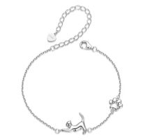 Silbernes Armband mit  Katze und  Pfote🐾15-21см Neu