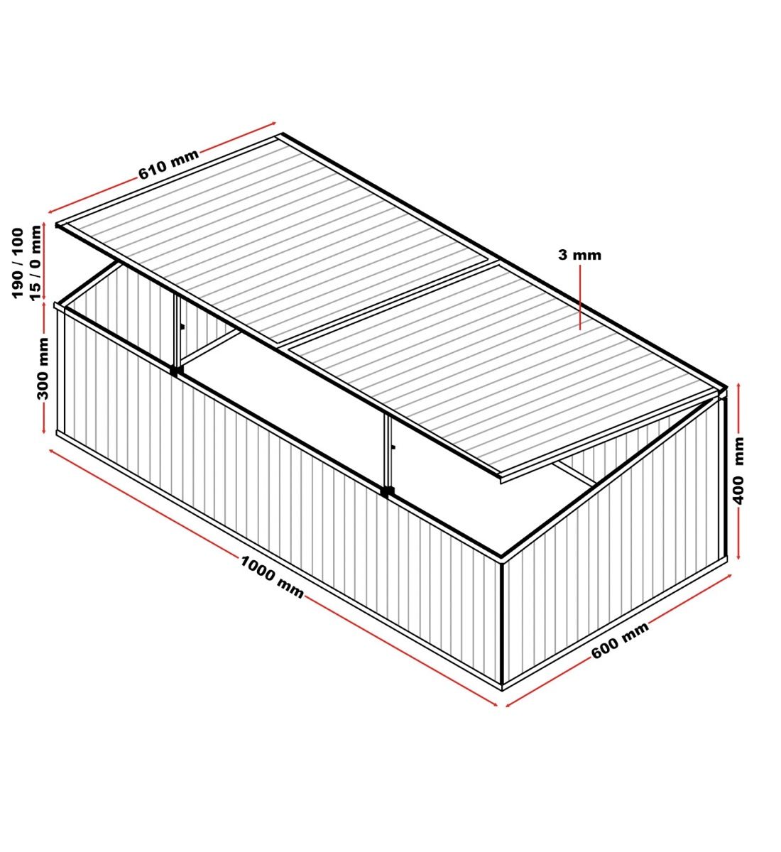 Casette da giardino & serre: Frühbeet 100x60x30/40 neu – Nuovo e nell'imballaggio originale da Amriswil venduto da JaJa-Express 2