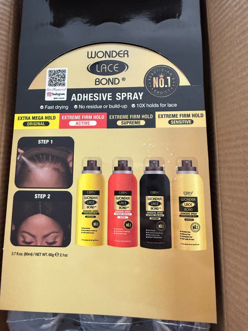 Prodotti di pulizia: Ebin Wonder Lace Bond Spray Supreme - Neu (80 ml) – Nuovo e nell'imballaggio originale da Riehen venduto da edu_92w7 1