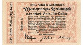 Jüterbog 0.42 Goldmark Prägestempel 11.11.1923 VZ+-VZ++
