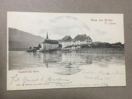 Gruss aus Hurden Schwyz 1901 mit Gasthof Adler