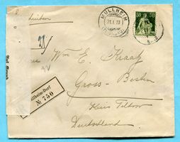 Zensurbrief von Müllheim nach Gross-Besten 1920