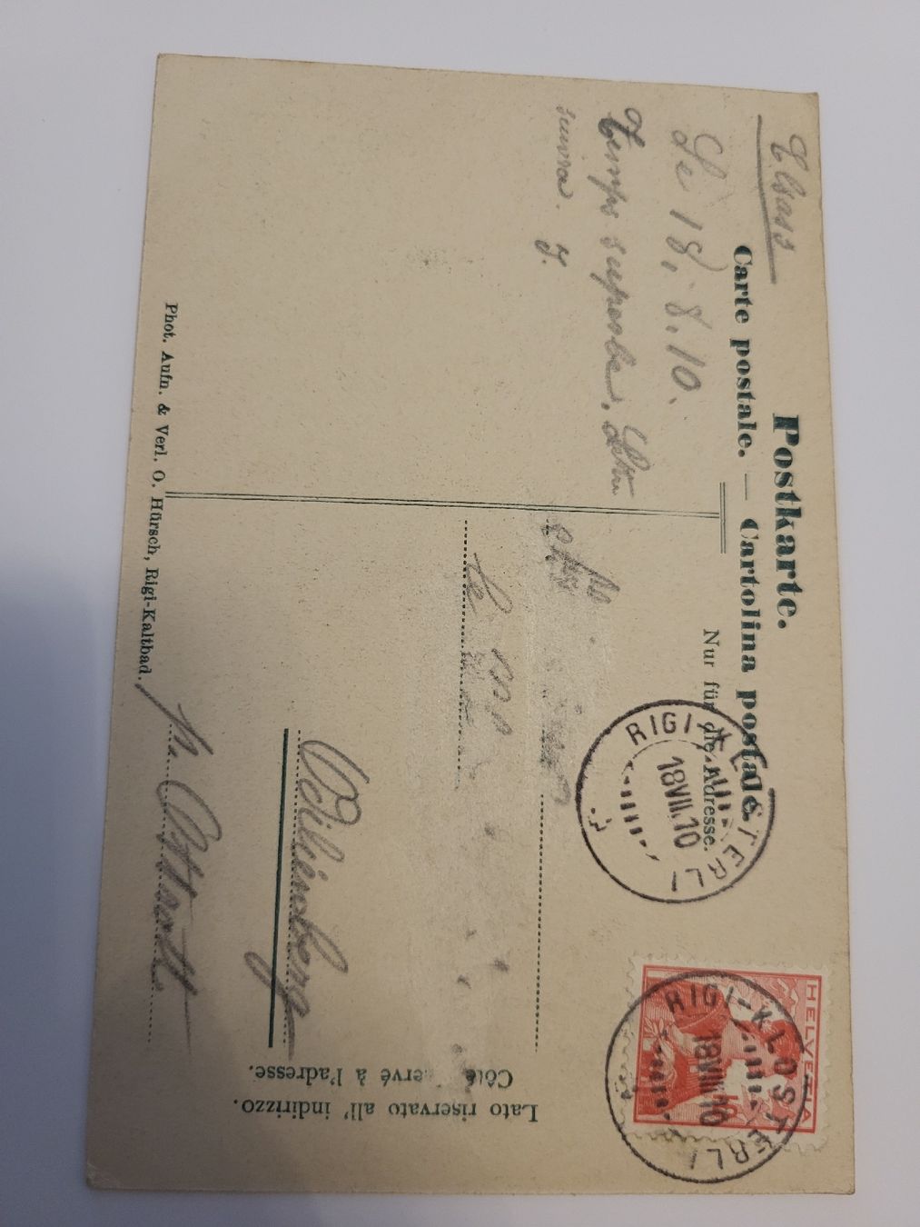 Ansichtskarten: Ansichtskarte Rigi-First Hotel 1910 R17 – Gebraucht aus nunningen von mic_88k2 1