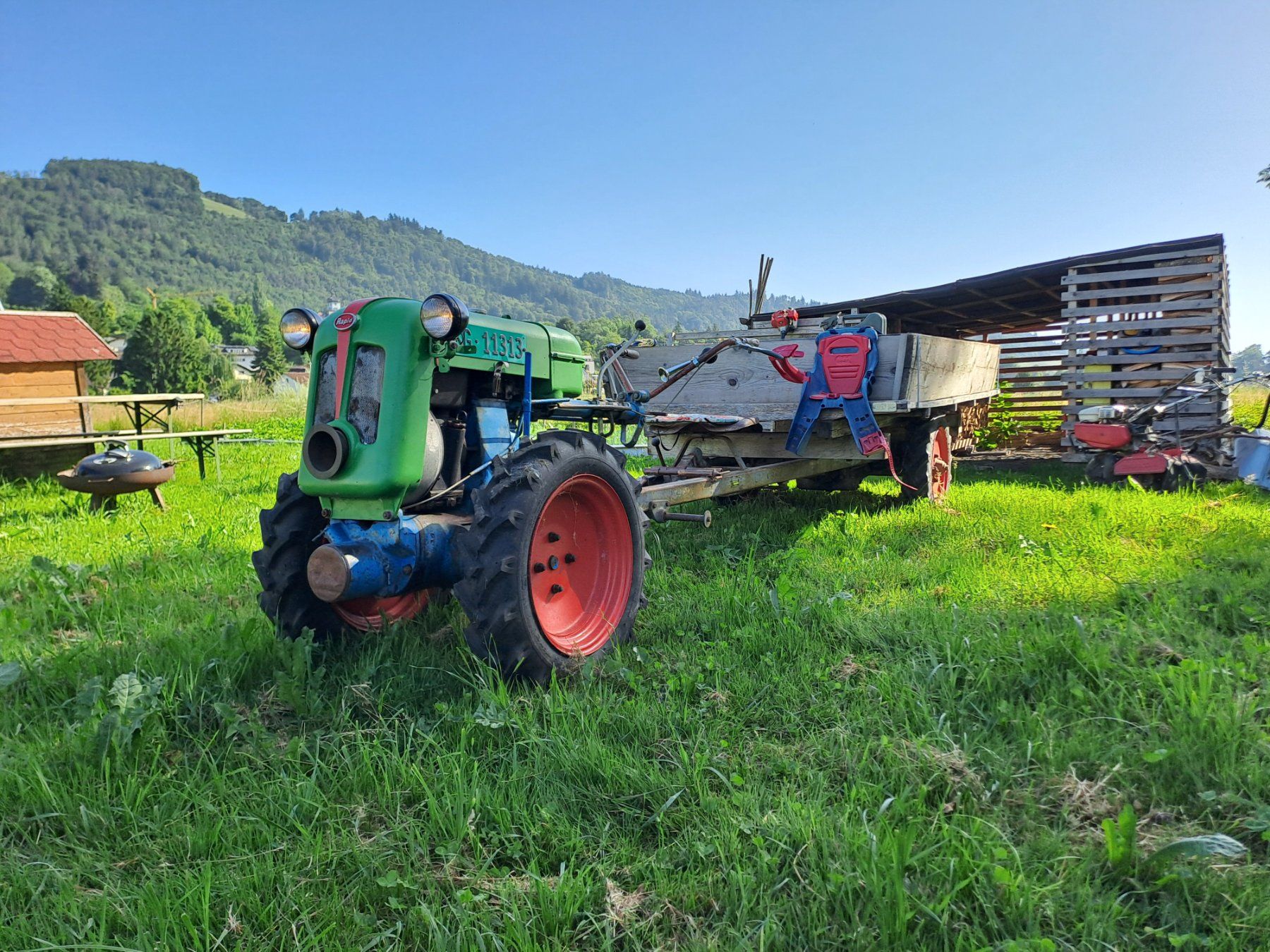 Rapid Trattori: Rapid S-Super 60 mit Treibachsanhänger – Usato da Marbach SG venduto da Stromer09