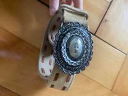 Ceinture Boho cuir beige