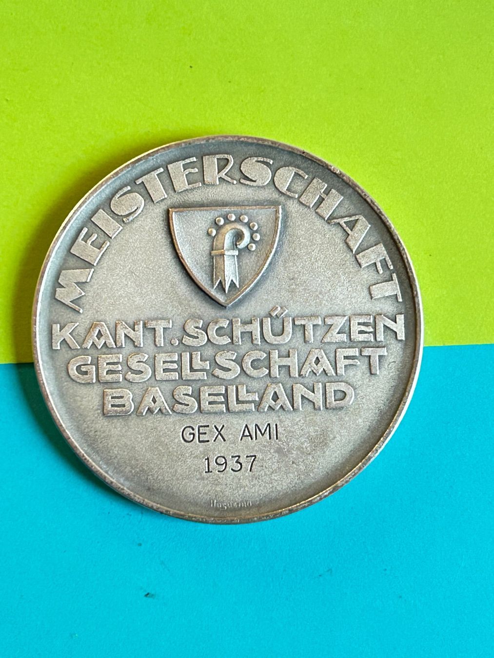 Medaglie: Silbermedaille schützengesellschaft Baselland 1937 Hugunin – Usato da Laufen venduto da belleskulptur 1