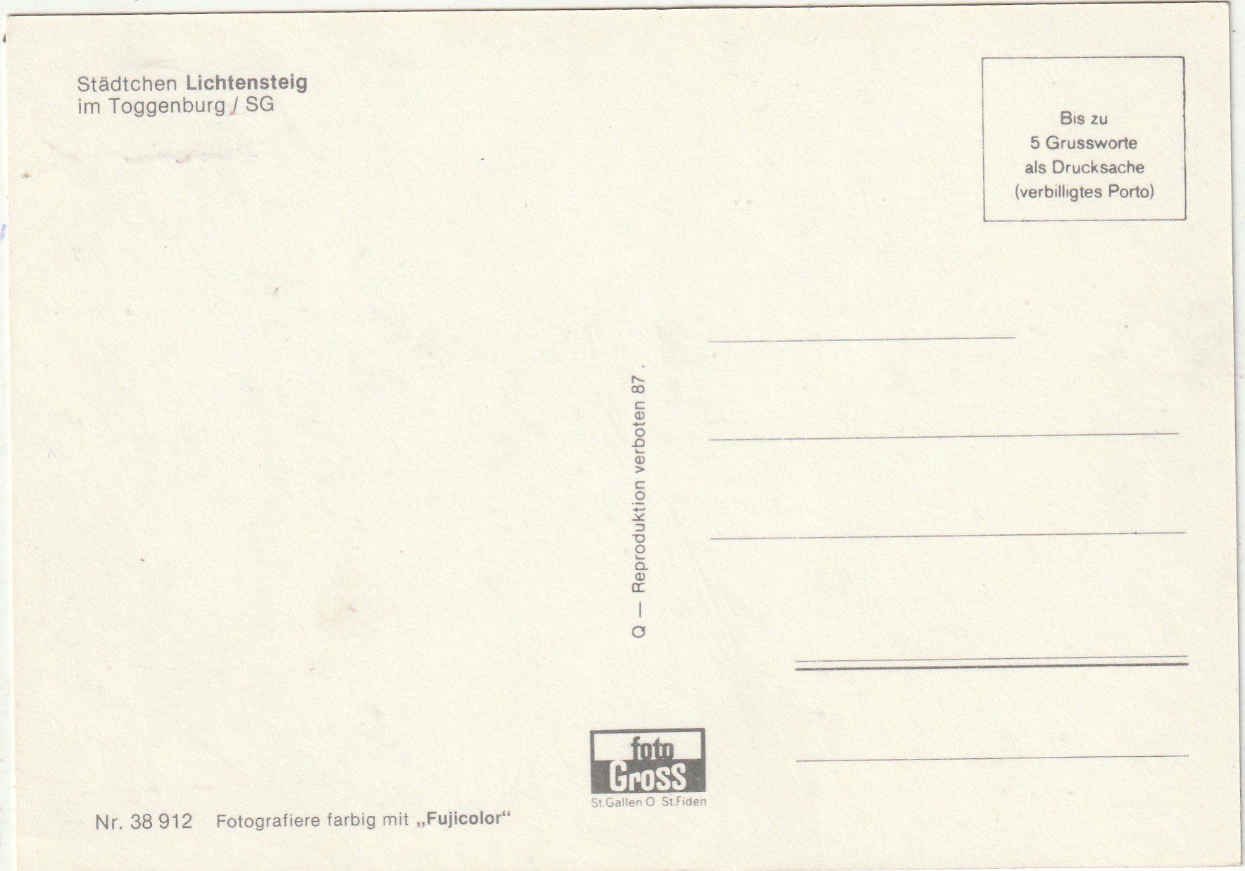 Cartoline postali: Lichtenstei TG  Zentrum – Usato da Lumbrein venduto da made02 1