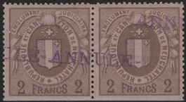 2 Fr. Fiskalmarken von NEUCHÂTEL im Paar