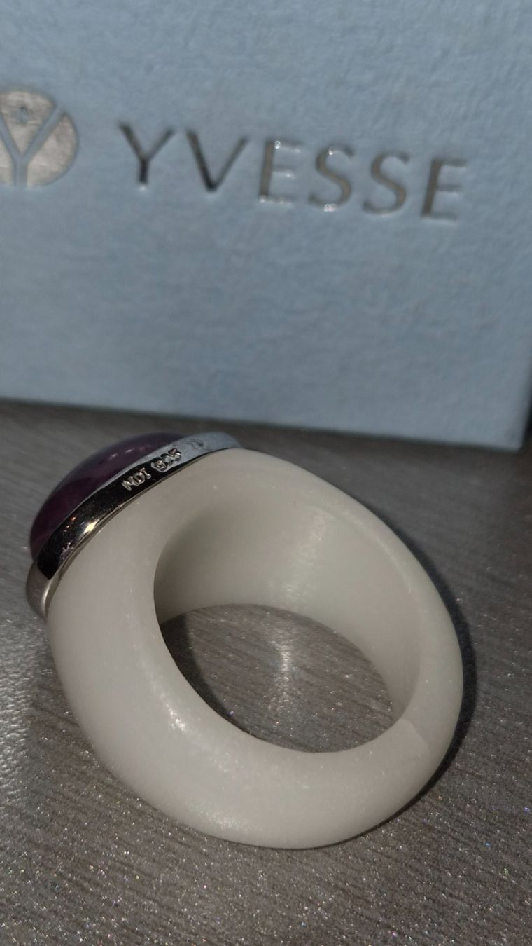 Ringe: YV Silber Ring Halbedelstein Amethist eingefasst in Corian – Neu (gemäss Beschreibung) aus Münchenbuchsee von babilibern 9