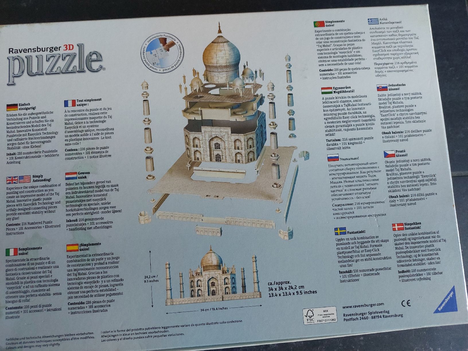 Ravensburger Puzzle: 3D Puzzle Taj Mahal – Nuovo (secondo la descrizione) da Siebnen venduto da LastChanc2 1