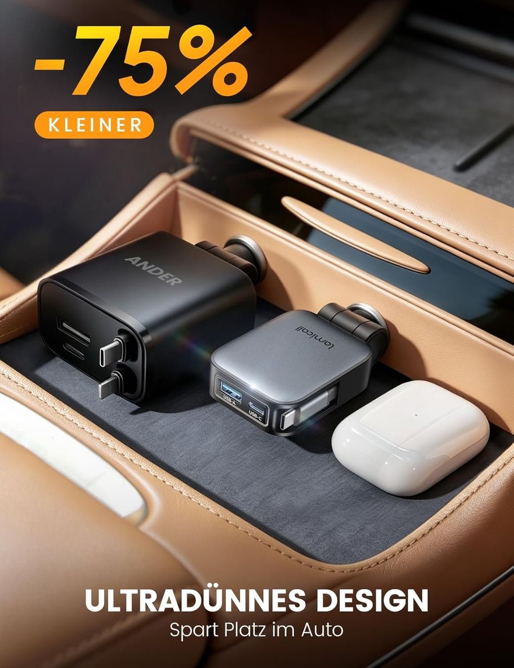 Caricabatterie: Lamicall USB C Auto Ladegerät 63W 3in1 KFZ – Nuovo e nell'imballaggio originale da Suhr venduto da SchnapperCH 3