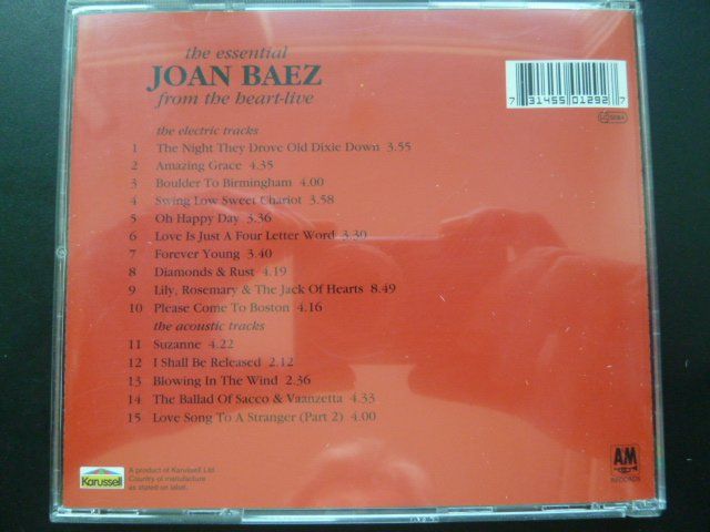 CD: Joan Baez - From the heart, Live – Usato da Au ZH venduto da sikoku 2