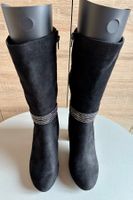 Schwarze Stiefel mit Strass - Gr. 36 - neuwertig!