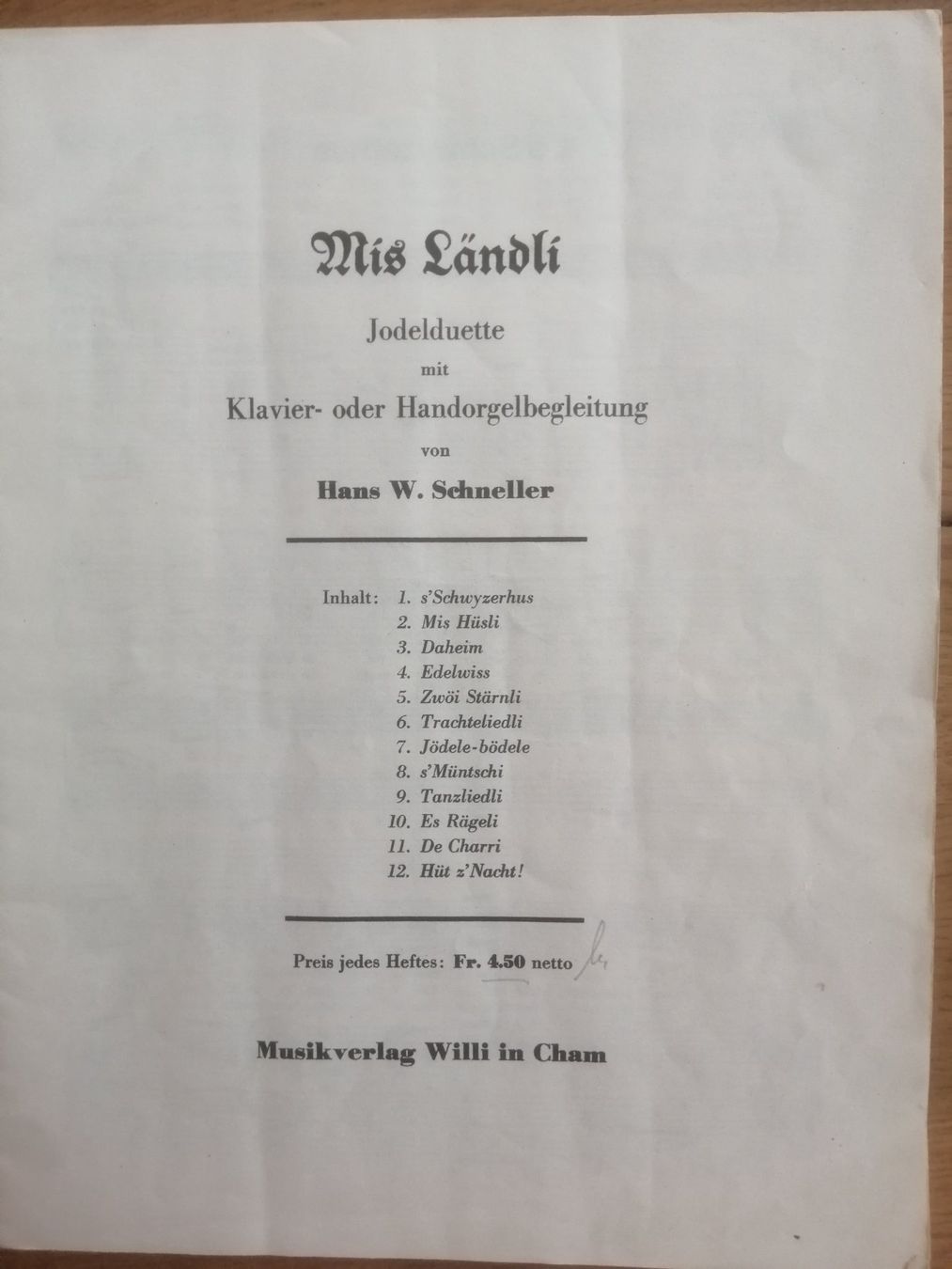 Revues & Magazines: Notenheft "Mis Ländli"    Jodelduette – D'occasion à Langenthal par Handstrick 1