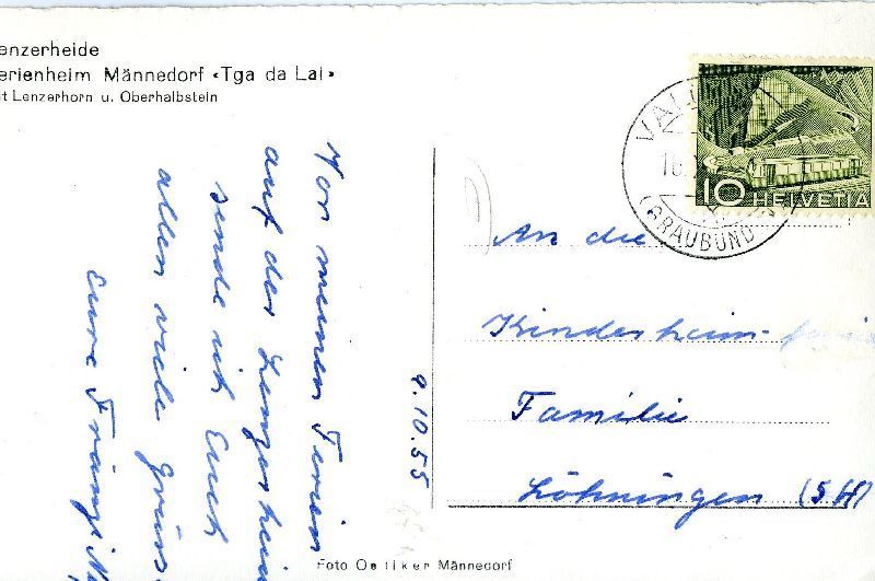 Cartes postales: Lenzerheide - Ferienheim Männedorf 1955 – D'occasion à Emmenbrücke par teestube 1