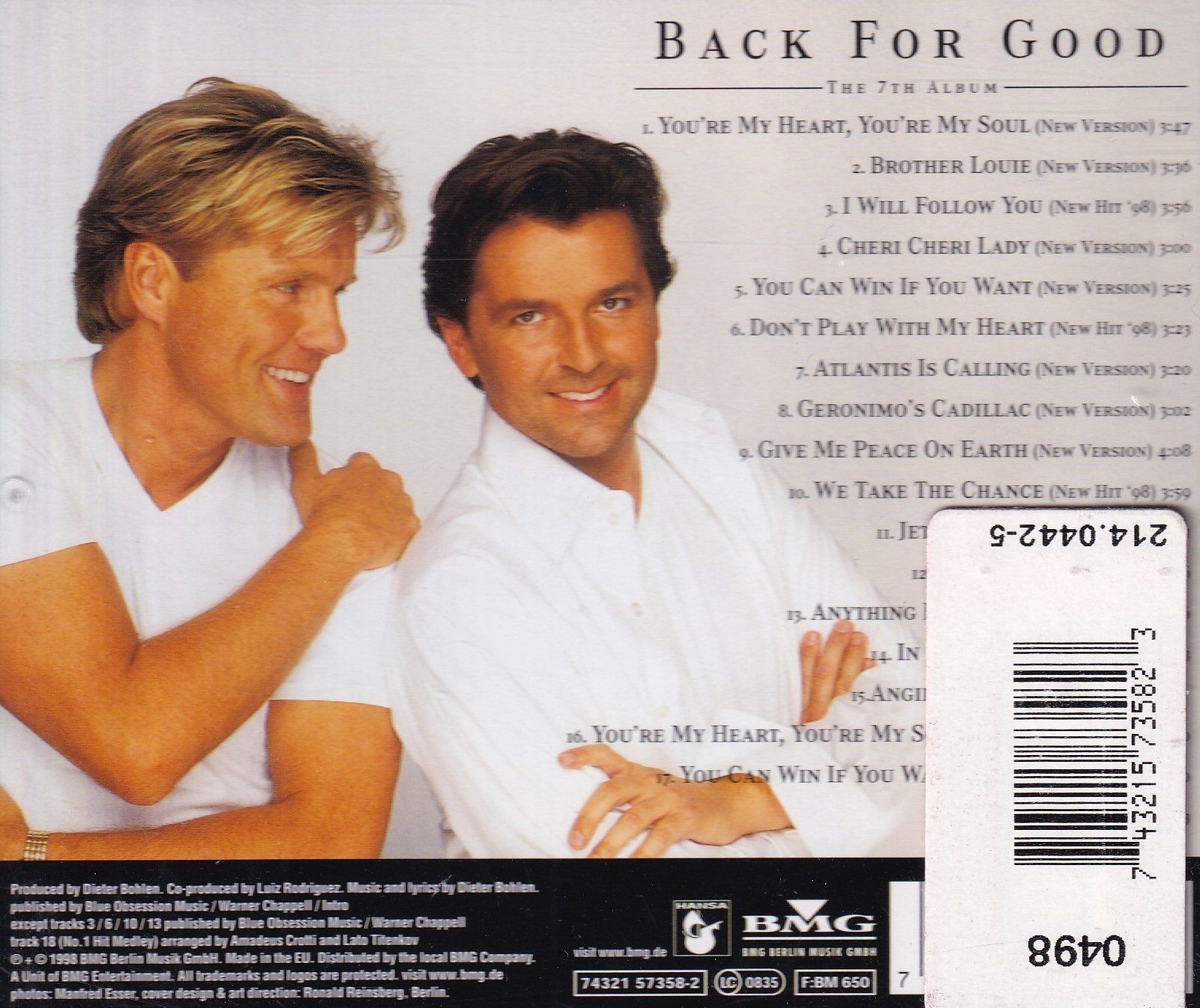 CDs: CD ab Fr. 1.--, Modern Talking - Back for Good – Gebraucht aus Lausen von Mondeo10628 1