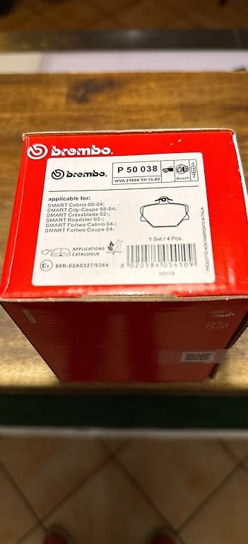 Tutti pezzi di ricambio auto: Smart 451 Bremsbeläge Brembo – Nuovo e nell'imballaggio originale da Abtwil SG venduto da Yvhung