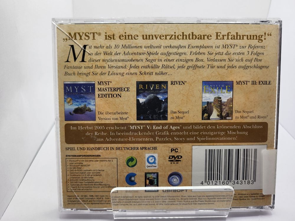 Myst Trilogie - PC DVD ROM - Edition Masterpiece! Deutch (D'occasion) à ...