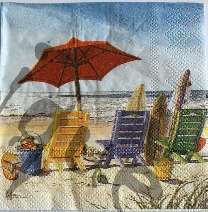 Tovaglioli: Serviette am Strand 25x25 (1163) 2Stk. – Nuovo (secondo la descrizione) da Schlatt TG venduto da kreativ-atelier
