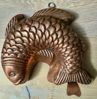 Tolle antike Backform Kupfer Fisch Fischmotiv vintage 25 cm