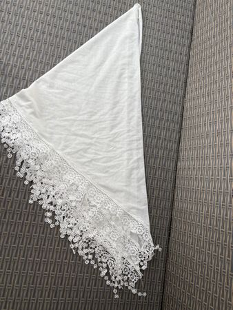 Tuch  210x85 cm Weiss Spitze Dreieckstuch