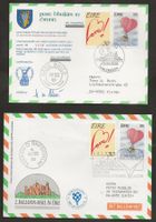 2 Belege Flugpost 1990  Ballon Irland Luftpost