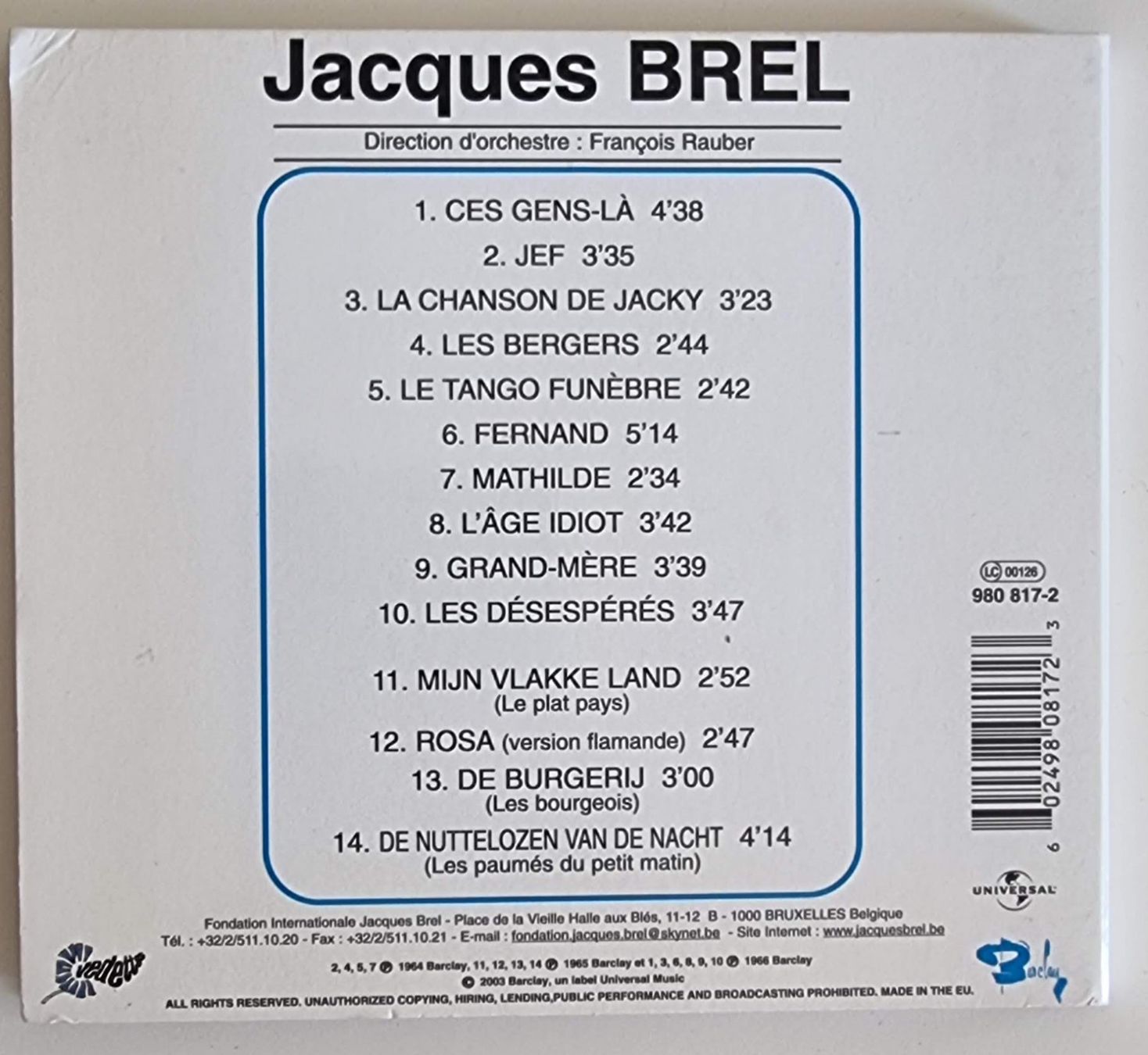 CDs: Jacques Brel - CD - Les Indispensables! – Gebraucht aus La Tour-de-Peilz von Resize 1