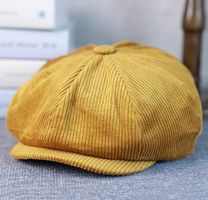 Retro Wintermütze Cord - casquette d'hiver beige