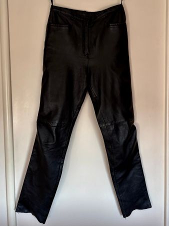 Damen Leder Freizeithose feinstes Ziegenleder schwarz Gr 38