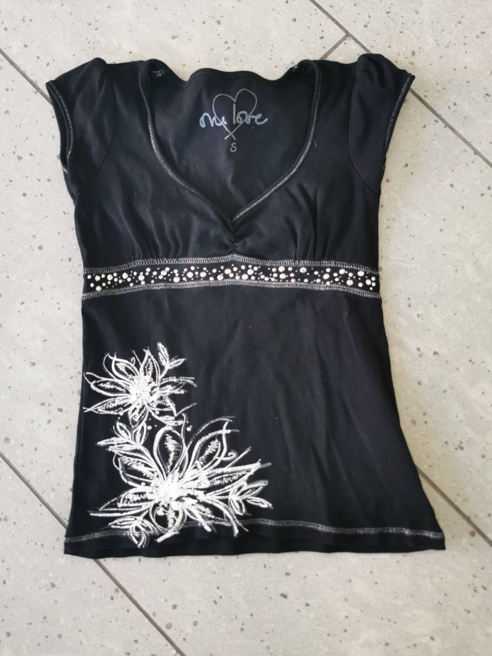 T-shirt: Schwarz - weisses Shirt, Gr. S – Usato da Malters venduto da Wahni81