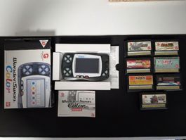 WonderSwan Color Crystal Black mit OVP mit 7 Spielen!