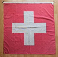 Alte Schweizer Fahne Fahnenfabrik Sevelen 98 x 99 cm Schweiz