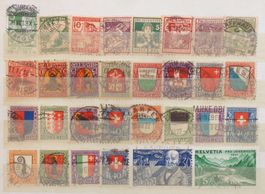PRO JUVENTUTE: Des timbres oblitérés des années 1913 à 1931