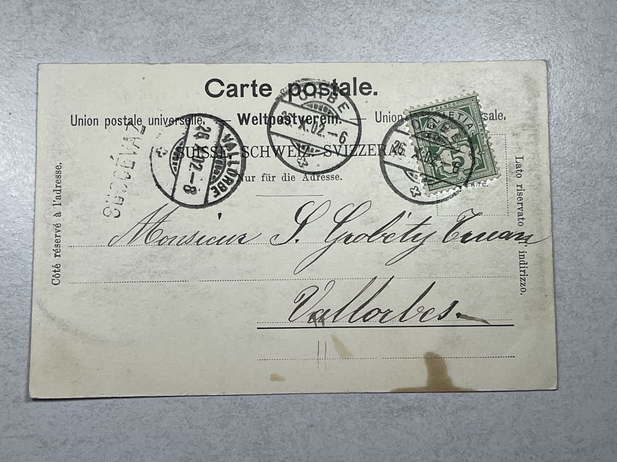 Ansichtskarten: Yverdon-les-Bains, ca. 1902 – Gebraucht aus Strengelbach von Aschatan5 1