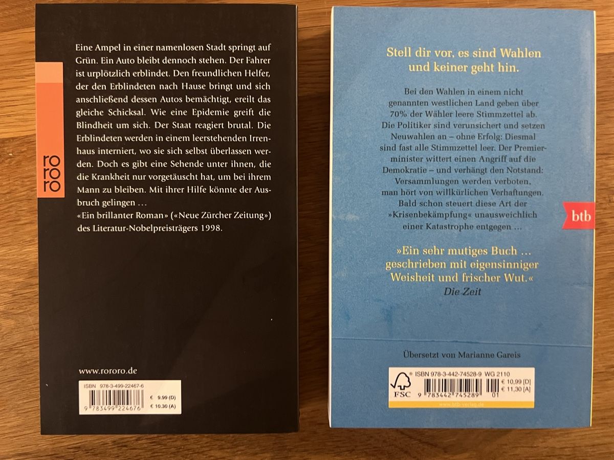 Bücher: José Saramago, 2 Romane – Neu und originalverpackt aus Uznach von Apuutze 1