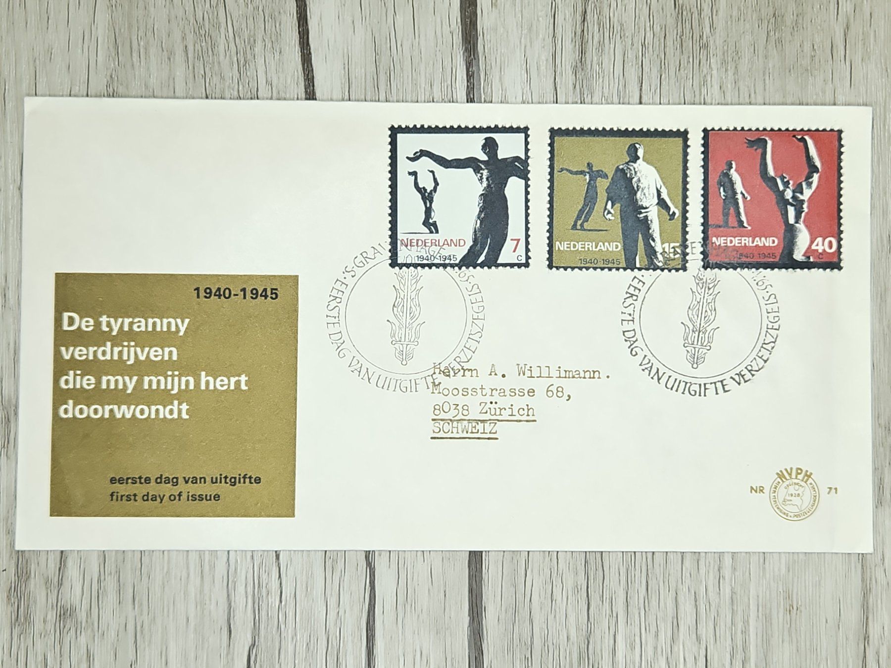 Tutti i francobolli: CL14 Enveloppe + Timbre Pays-Bas 1965 – Usato da Cousset venduto da Patrick_Collections
