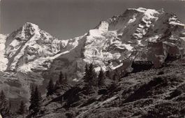 ALPIN: Mürren, Landschaft bei Oberberg, gelaufen 1954