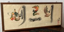 Rare Bild Kaligraphie signiert Kunst Wand Dekor Korea 19 Jh.