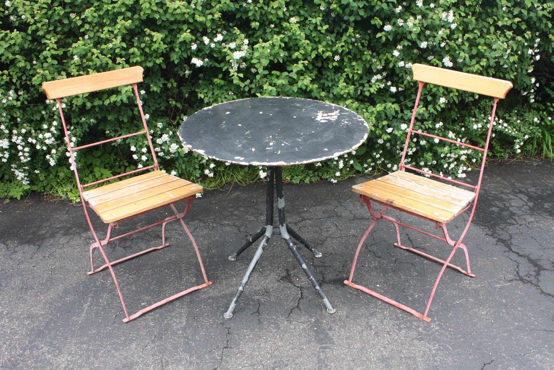 Set di tavolo e panche: Blechtisch SISSACH mit 2 Biergartenstühle Stuhl Garten – Usato da Egnach venduto da Cintegral 8