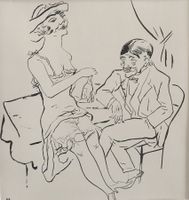 George Grosz 3 Lithos Séparée, Hausherr, Plauderstunde,