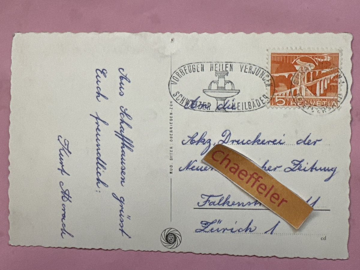 Ansichtskarten: 3382 Der Rheinfall mit Schloss Laufen – Defekt aus Zürich von Chaeffeler 1