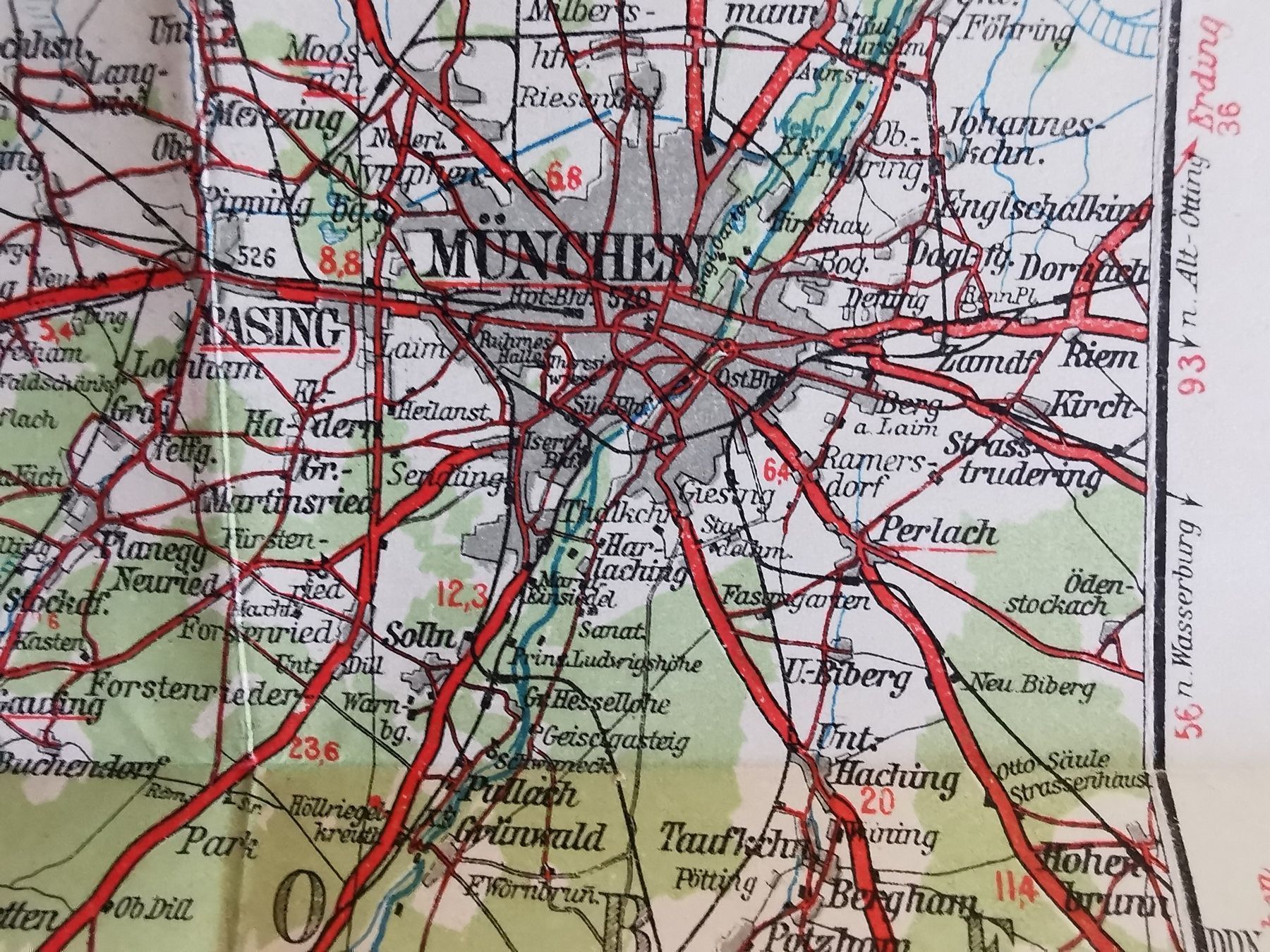Cartine & Atlanti: Continental Strassenkarte 45 München – Usato da Richterswil venduto da Milan777 6