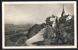 Walzenhausen, Kirche u. Hotel Rheinburg