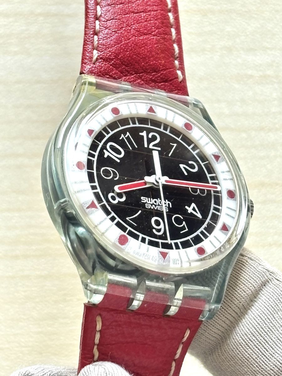 Swatch Orologi: Swatch Solar Uhr rotes Lederarmband  – Usato da Grenchen venduto da chththl 5