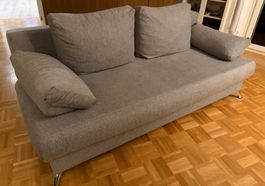 Gemütliches Sofa aus Stoff, grau, top Zustand