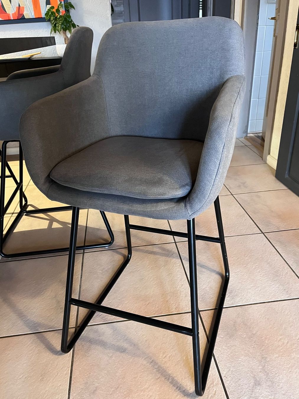 Sgabelli: Tabourets de bar en velours gris état neuf – Usato da Montana venduto da cara54