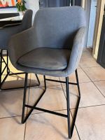 Tabourets de bar en velours gris état neuf