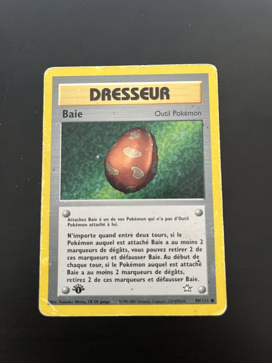 Pokémon Sammelbilder & Trading cards: Carte Pokémon Dresseur Baie 1er Édition Néo Genesis FR – Gebraucht aus Les Avanchets von lunedeneige.shop