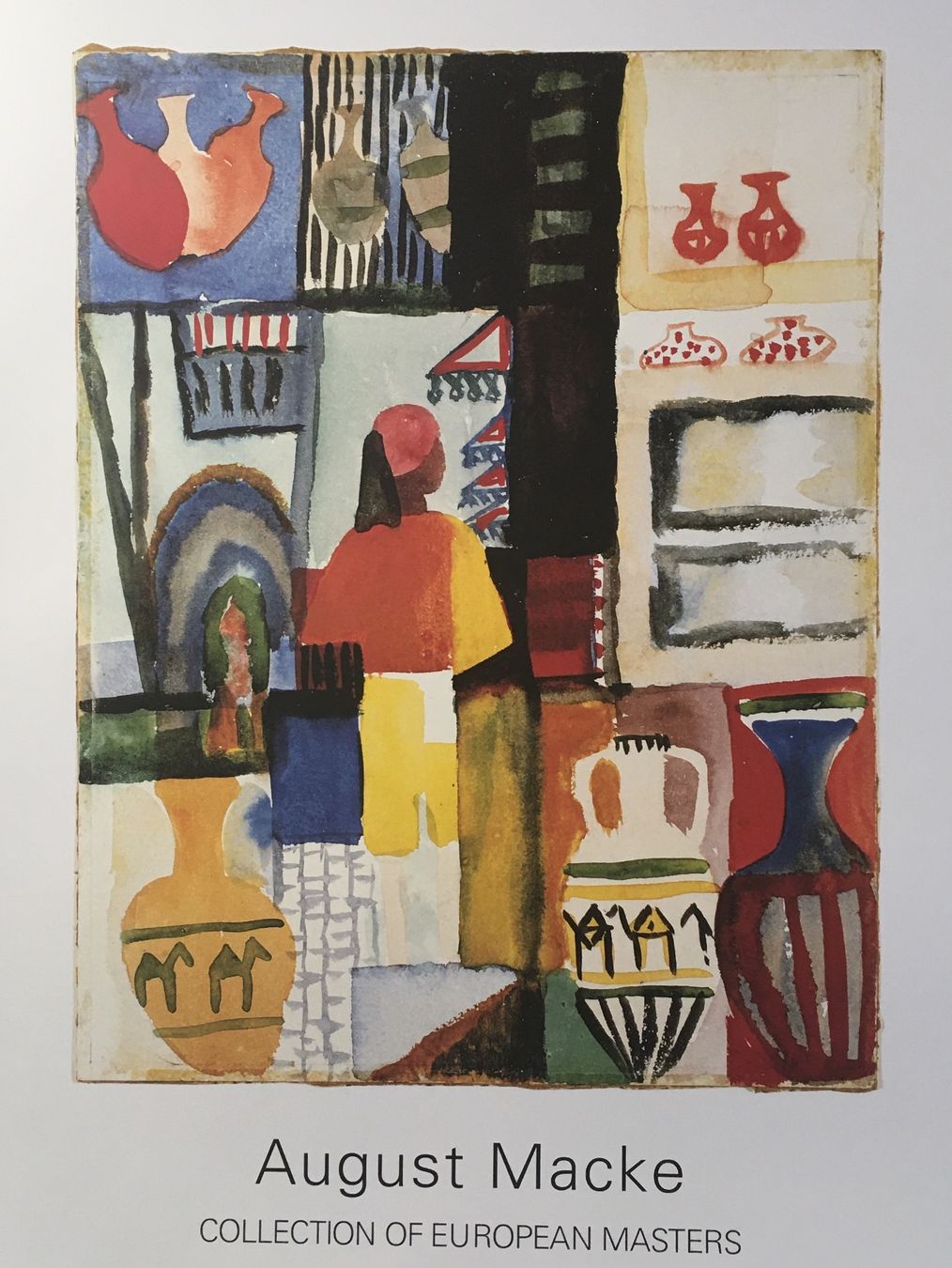 Grafica & Litografie: August Macke        "Händler mit Krügen"  KUNSTDRUCK – Usato da Nennigkofen venduto da waltraub 1